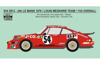 Decal – Porsche 934 - LeMans 1976 #54 - Meznarie team 1/12
